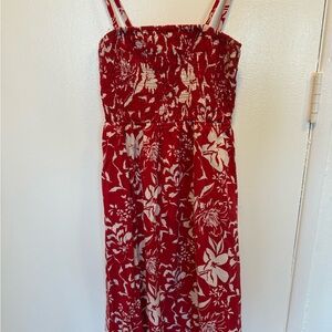 Old Navy Red and White Floral Dress